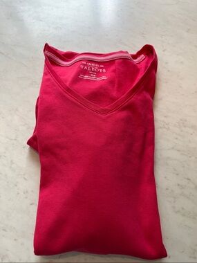 Talbots XLP Pink VNeck Tee Shirt